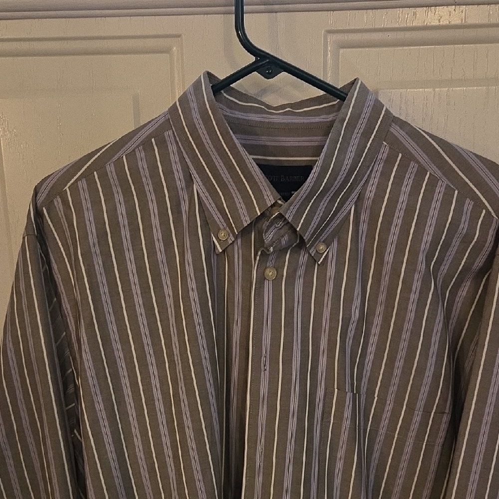 Scott Barber Striped Dress Shirt Size XL